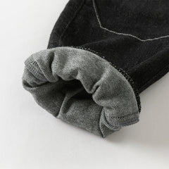 Dave&Bella Boys Autumn Cotton Carbon Black Casual Drawstring Jeans