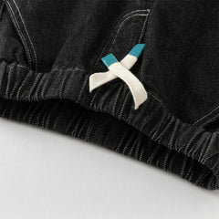 Dave&Bella Boys Autumn Cotton Carbon Black Casual Drawstring Jeans