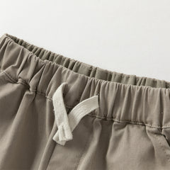 Dave&Bella Toddler Boys Autumn Grey Cotton Loose Drawstring Pants