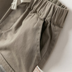 Dave&Bella Toddler Boys Autumn Grey Cotton Loose Drawstring Pants