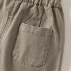 Dave&Bella Toddler Boys Autumn Grey Cotton Loose Drawstring Pants