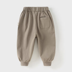 Dave&Bella Toddler Boys Autumn Grey Cotton Loose Drawstring Pants