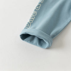 Dave&Bella Toddler Boys Autumn Light Blue Casual Hooded Sweatshirts Tops