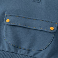 Dave&Bella Boys Autumn Blue Long Sleeve Hooded Sweatshirts