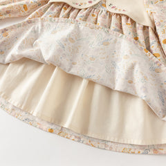 Dave&Bella Girls Autumn Cotton Floral Print A-line Princess Dress