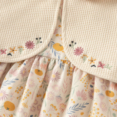 Dave&Bella Girls Autumn Cotton Floral Print A-line Princess Dress