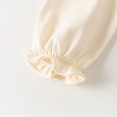 Dave&Bella Toddler Girls Autumn Cute Beige Cartoon Print T-shirts Tops