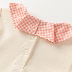 Dave&Bella Toddler Girls Autumn Cute Beige Cartoon Print T-shirts Tops