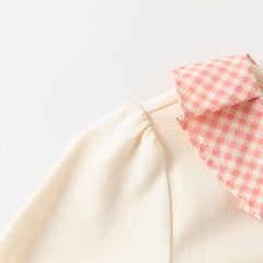 Dave&Bella Toddler Girls Autumn Cute Beige Cartoon Print T-shirts Tops