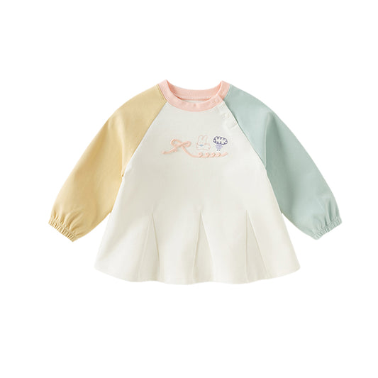 Dave&Bella Girls Autumn Cute Beige Dress-Style T-shirt Top