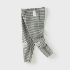 Dave&Bella Toddler Girls Winter Grey Striped Cotton Cute Leggings Pants