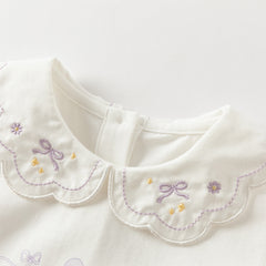 Dave&Bella Girls Autumn Adorable Cotton Lace Collar Print T-shirt Top