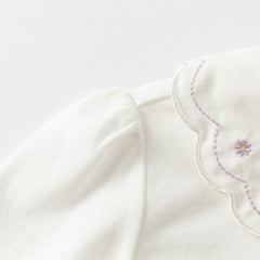 Dave&Bella Girls Autumn Adorable Cotton Lace Collar Print T-shirt Top