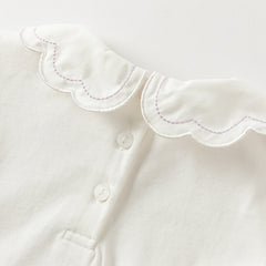 Dave&Bella Girls Autumn Adorable Cotton Lace Collar Print T-shirt Top