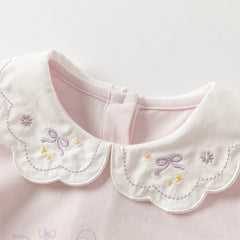 Dave&Bella Girls Autumn Adorable Cotton Lace Collar Print T-shirt Top