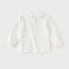 Dave&Bella Girls Autumn Adorable Cotton Lace Collar Print T-shirt Top