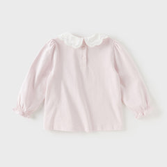 Dave&Bella Girls Autumn Adorable Cotton Lace Collar Print T-shirt Top