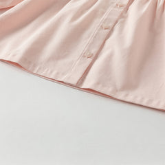 Dave&Bella Girls Autumn Cotton Pink Sweet Flower Embroidery Shirt Top