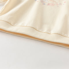 Dave&Bella Toddler Girls Autumn Milk Yellow Adorable Mesh Sleeve Sweatshirts Tops