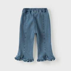 Dave&Bella Girls Autumn Cotton Delicate Embroidered Jeans Pants