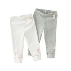 Dave&Bella Toddlers Girls Autumn Beige/Light Grey Cute Leggings Pants
