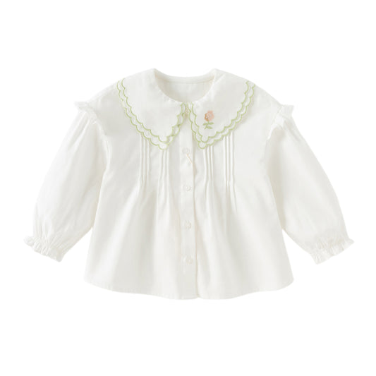 Dave&Bella Girls Autumn Cotton White Shirts Top