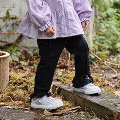 Dave&Bella Girls Autumn Casual Cotton Flared Knit Stretch Pant