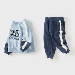 Dave&Bella Boys Autumn Blue T Shirt Pants Outfits Set