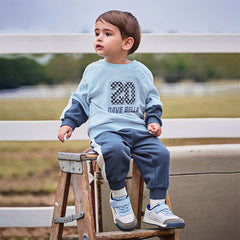 Dave&Bella Boys Autumn Blue T Shirt Pants Outfits Set