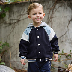 Dave&Bella Boys Autumn Casual Outdoor Long Sleeve Hooded Jacket Top