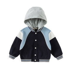Dave&Bella Boys Autumn Casual Outdoor Long Sleeve Hooded Jacket Top