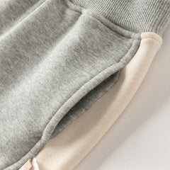 Dave&Bella Boys Autumn Grey Outdoor Sport T-shirts Drawstring Pants Set