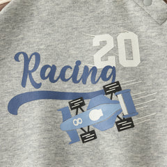 Dave&Bella Boys Autumn Grey Outdoor Sport T-shirts Drawstring Pants Set