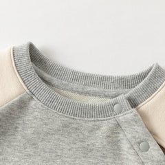 Dave&Bella Boys Autumn Grey Outdoor Sport T-shirts Drawstring Pants Set