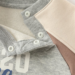 Dave&Bella Boys Autumn Grey Outdoor Sport T-shirts Drawstring Pants Set