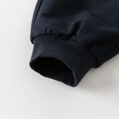 Dave&Bella Boys Autumn Navy Blue Cotton Outdoor Drawstring Sweatpants