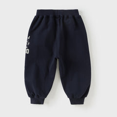 Dave&Bella Boys Autumn Navy Blue Cotton Outdoor Drawstring Sweatpants