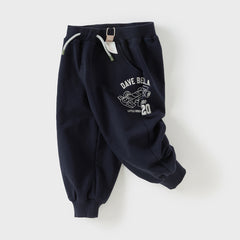 Dave&Bella Boys Autumn Navy Blue Cotton Outdoor Drawstring Sweatpants