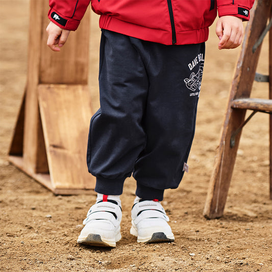 Dave&Bella Boys Autumn Navy Blue Cotton Outdoor Drawstring Sweatpants