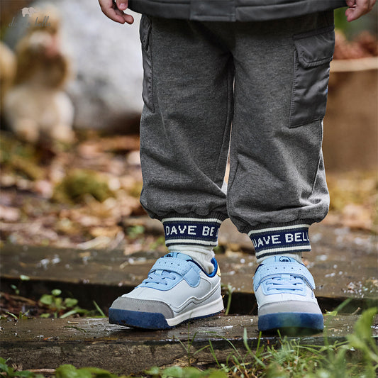 Dave&Bella Boys Autumn Grey Cotton Drawstring Casual Knit Pants