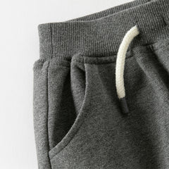 Dave&Bella Boys Autumn Grey Cotton Drawstring Casual Knit Pants