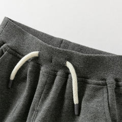 Dave&Bella Boys Autumn Grey Cotton Drawstring Casual Knit Pants