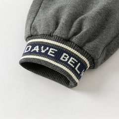 Dave&Bella Boys Autumn Grey Cotton Drawstring Casual Knit Pants