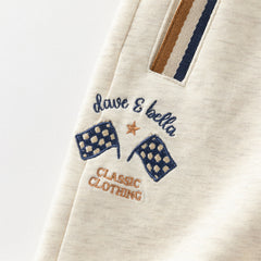 Dave&Bella Toddler Boys Apricot Outdoor Hooded Coat Long Pants Suits