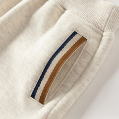 Dave&Bella Toddler Boys Apricot Outdoor Hooded Coat Long Pants Suits