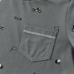 Dave&Bella Boys Autumn Cotton Blue/Grey Classical T-shirt Top