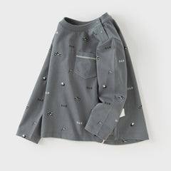 Dave&Bella Boys Autumn Cotton Blue/Grey Classical T-shirt Top