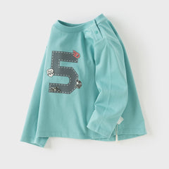 Dave&Bella Boys Autumn Cotton Blue/Grey Classical T-shirt Top