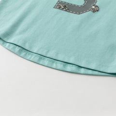 Dave&Bella Boys Autumn Cotton Blue/Grey Classical T-shirt Top