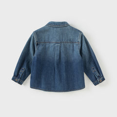 Dave&Bella Boys Autumn Casual Cotton Denim Blue Shirt Top